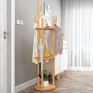 Imagem de Cabide independente, cabide de base redonda, cabide para quarto, monta divisórias razoavelmente de cima para baixo para fornecer espaço de armazenamento para diferentes roupas