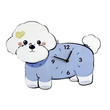 Imagem de FLCPJGV Relógio de Parede Bichon Frise Animal Relógio Decorativo para Quarto Infantil