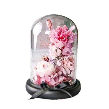 Imagem de WYUYIWH Flor artificial flor eterna cravo preservada caixa de presente rosa real aniversário mãe ancião festival criatividade pequenos ornamentos de presente (B)