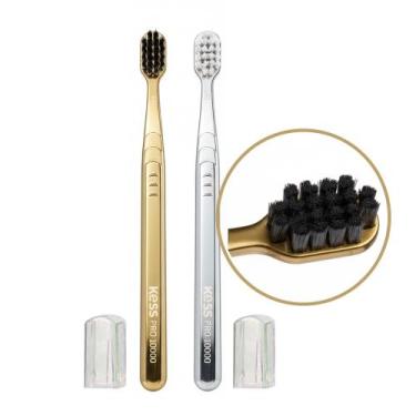 Imagem de Kit 2 Escova de Dente Metalic Kess Pro 10k Cerdas Extra Macias Dourada