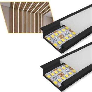 Imagem de Perfil Alumínio De Led Embutir 30x10mm Com 2 Metros Iluminação - VLED,