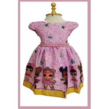 Imagem de Vestido Infantil Luxo tema Boneca Brilhante