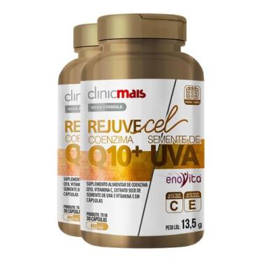 Imagem de Kit 2 Rejuvecel Coenzima Q10 Clinicmais 30 Cápsulas