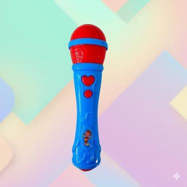 Imagem de Microfone Musical Infantil, Brinquedo Karaokê para Crianças (AZUL/VERMELHO)