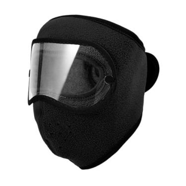 Imagem de UGPLM Máscara de esqui quente, capa protetora facial à prova de poeira, reutilizável, térmica, para clima frio, para homens, mulheres, adultos, presente, Preto
