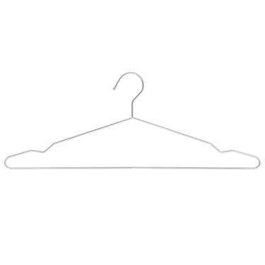 Imagem de Cabides de metal resistentes, 45,7 cm, economia de espaço e aço inoxidável antiderrapante, 1 pacote com cabides à prova de ferrugem (5 kg e 3,2 mm), para ternos, camisas, calças, vestidos (prata)