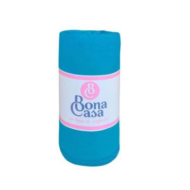 Imagem de Lençol King Avulso Com Elástico Malha 100% Algodão Bona Casa, AZUL TUR