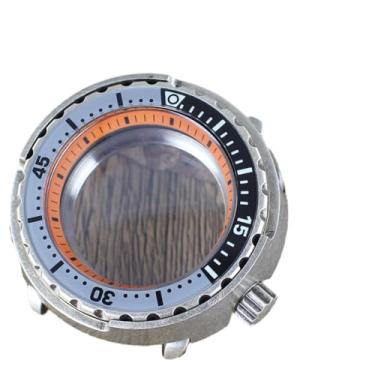 Imagem de FEIYASHI Caixa de relógio Abalone de aço inoxidável modificada de 47 mm, vidro de cristal de safira para movimento NH35/NH36 NH38 4R36, Anel capítulo laranja 1, Solid bottom cover, Capa de relógio de