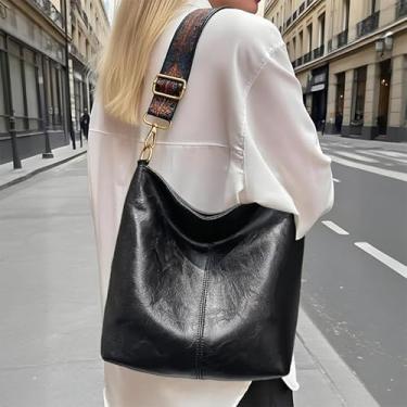 Imagem de Bolsa feminina de couro PU grande bolsa de fim de semana bolsa de compras bolsa de viagem bolsa transversal bolsa de ombro - preta