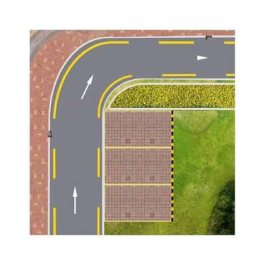 Imagem de Yunhgft Adesivo de Cena de Estrada Adesivo de Estacionamento de Estrada Reprodução de Modelo Acessório Veículo em Miniatura Papel Liso Resistente Adequado Par, 25x25cm