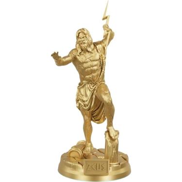 Imagem de Estátua Zeus Mitologia Grega Estatueta Júpiter (Cor Ouro)