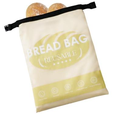 Imagem de Meowoo Sacos de pão reutilizáveis para fermento caseiro, sacos de poliéster para massa fermentada com zíper selado, forro de TPU, mantém os sacos de armazenamento de alimentos frescos por mais tempo