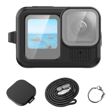 Imagem de Capa protetora de silicone para GoPro HERO13 Black PULUZ com alça de pulso e capa de lente (preto)