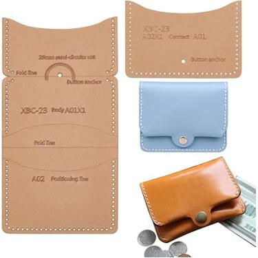 Imagem de Porta-cartões, modelos de padrão de carteira, modelos de estêncil de acrílico transparente, carteira acrílica, modelos de estêncil bronzeado para carteira faça você mesmo