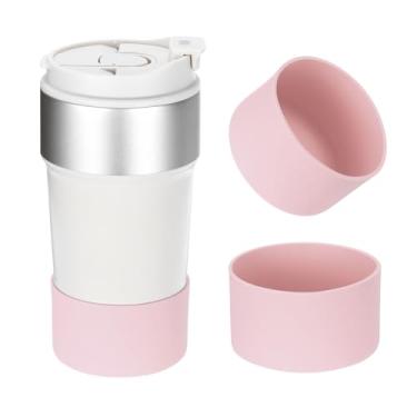 Imagem de Bota de silicone para garrafa de água 680 g, 2 peças de mangas protetoras antiderrapantes para garrafas de água, capa inferior para acessórios de garrafas de água, rosa