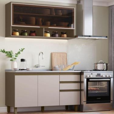 Imagem de Cozinha Modulada 2 Peças 3 Portas 3 Gavetas S- Tampo Connect Duna-cristal