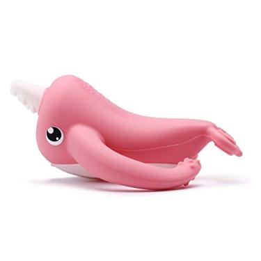 Imagem de Smily Mia Nora Narwhal Soft Silicone Teething Toy/Toothbrush with Two Handles for 3M+ Babies Teething Pain Relief, Pink