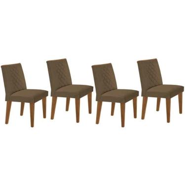 Imagem de Cadeira De Cozinha Jade Kit 4 Un Capuccino Suede Capuccino Rufato