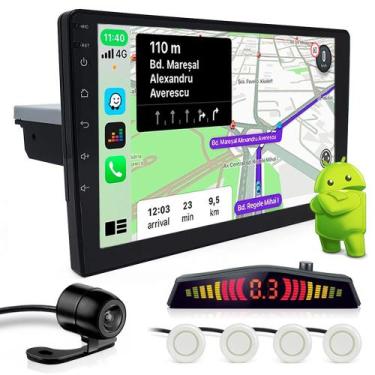 Imagem de Kit Multimídia 1 Din 9 Polegadas Android + Câmera Ré + Sensor Ré Pérol