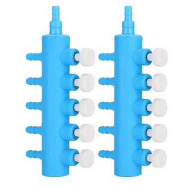 Imagem de AYNEFY Distribuidor de Controle de Ar para Aquário, Válvula de Bomba de Ar de 2 Vias de Plástico Premium, Otimiza o Fluxo de Com Operação Silenciosa para Configuração de Tanque de Peixes (Um ponto e