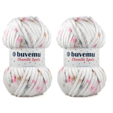 Imagem de Buvemu Manchas de chenille multicolorido, super volumoso, fácil e rápido, tricô para brinquedos de pelúcia Amigurmi, cobertor, 100% micropoliéster, 100 gramas (100 g) 74 jardas (68 metros) (2, pontos