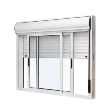 Imagem de Janelas Persiana 100x100 Manual Integrada 2 Folhas Vidro Alumínio Bran