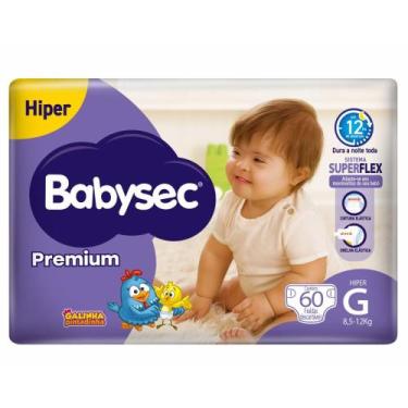 Imagem de Fralda Babysec Hiper Premium G 60 Unidades, G, 60