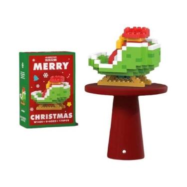 Imagem de Blocos de Construção de Natal para Crianças - Papai Noel e Rena - Deco