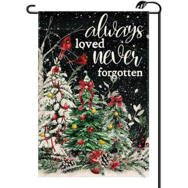 Imagem de Árvores de Natal Bandeira de jardim de inverno 30,5 x 45,7 cm Vertical Dupla Face Pássaro Cardeal Pequenas Bandeiras Casa de Fazenda Decoração Externa para Quintal (SÓ BANDEIRA) SD56