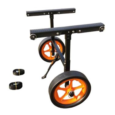 Imagem de MotiveTech Carrinho de Caiaque, Suporte para Canoa, Dobrável, Portátil, com Cintas de Tensão, Robusto, Reboque de Caiaque Destacável, Carrinho de Transporte de C