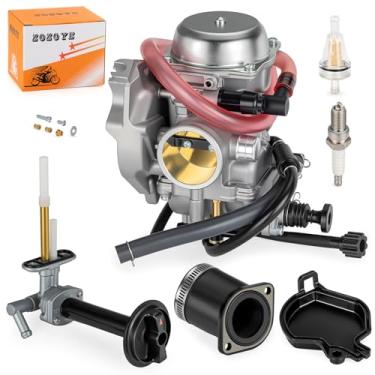 Imagem de Para Kawasaki Prairie 400 KVF400 D/C 1999-2002 Carburador e Manifold Boot & Válvula de Combustível Petcock W/Lever Kit