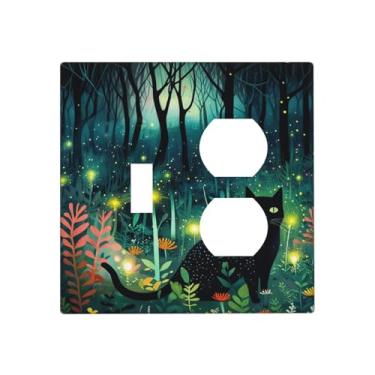 Imagem de Placa de cobertura para interruptor de luz, fantasia, árvore dourada, borboleta, moeda da sorte, 2 placas decorativas para interruptores, 1 conjunto duplex de interruptor, capas de tomada GFCI placas