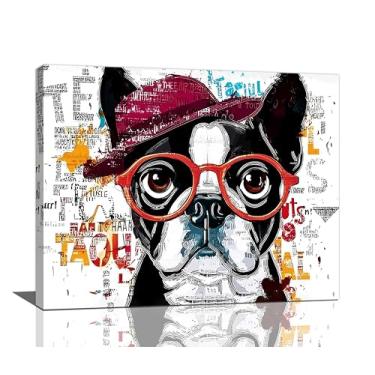 Imagem de Arte de parede para decoração de buldogue francês, imagens engraçadas de cachorro de grafite, estampas em tela, pintura, arte de animal de estimação, decoração de buldogue inglês, decorações para