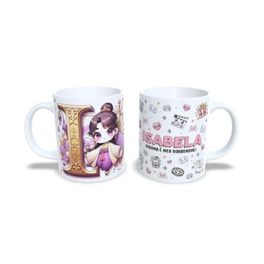 Imagem de Caneca de Cerâmica Personalizada Amanda, Tema Dorama, Branca com Ilustração Kawaii, 325ml (i)