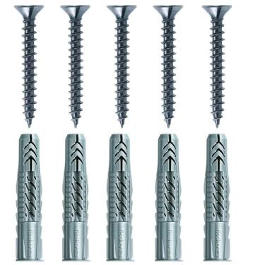 Imagem de Cartela Com Buchas Ux8 Com Aba E Parafusos Cabeça Chata Com 5 Peças - 602509 - Fischer