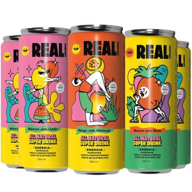 Imagem de 6x Energético Natural Funcional 269ml Abacaxi Manga Melancia