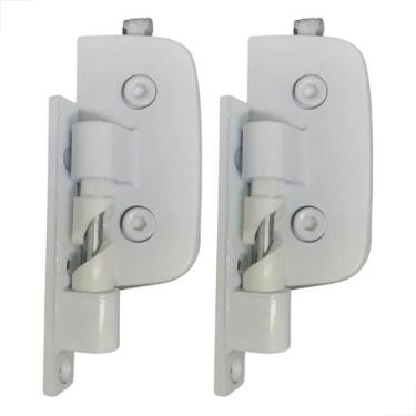 Imagem de Dobradiça Para Box Automatica Vidro Alvenaria Branco C/ 2Un - Glasspeç