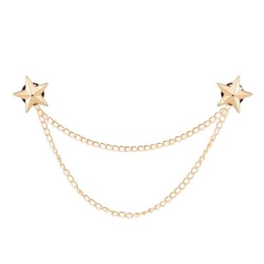 Imagem de Corrente pendurada broche de lapela para homens, ternos, borla, colar, correntes para camisas, distintivo, broche de estrela, alfinetes para mulheres, homens, presentes de aniversário de casamento
