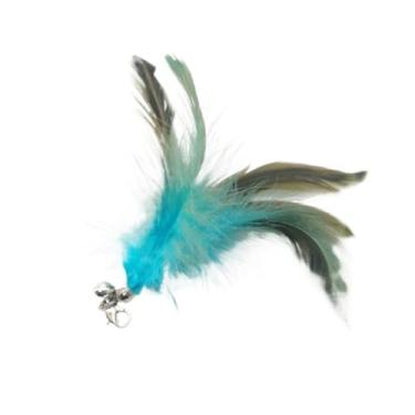 Imagem de Luzhengyang Recargas de varinha Feather Cat Teaser – Cabeças inspiradas em pássaros naturais, acessórios de brinquedo de gato para brincadeiras interativas (pacote com 5) (refil de penas de natação
