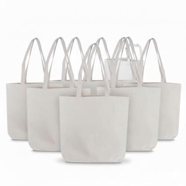 Imagem de Sacolas de Algodão Cru Premium, 40x38x10cm, Alça 29cm, Material 280g/m², Conjunto com 10 Unidades, Bolsa Ecológica para Compras (10)