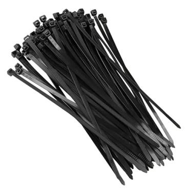 Imagem de Abraçadeira de Nylon/Enforca Gato 2,5 × 150 mm Preta - Kit com 100 Unidades - Trava por Catraca para Organização de Cabos e Objetos Braçadeira Cintas Plásticas