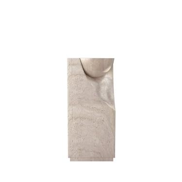 Imagem de HIGEINE Pia de pedestal de banheiro independente de 86 cm de altura, pia de pedestal moderna de superfície sólida com orifício para torneira