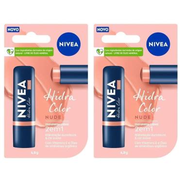 Imagem de Hidratante Labial Nivea Hidra Color 2 em 1 Nude 4,8g 2 Unidades-Feminino
