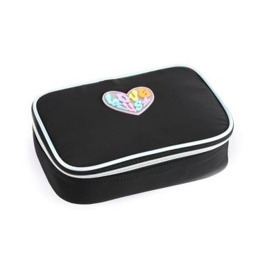 Imagem de Estojo Escolar Grande Coração Organizador Canetas Borracha Lápis Menino Menina Volta as Aulas Fofo