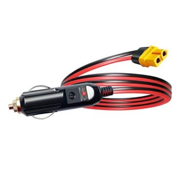 Imagem de Faoyliye Cabo de extensão XT60 12AWG XT60, plugue de isqueiro de carro de 3,3 m para cabo de extensão conector fêmea XT60 com painel solar RV estação de energia portátil gerador solar