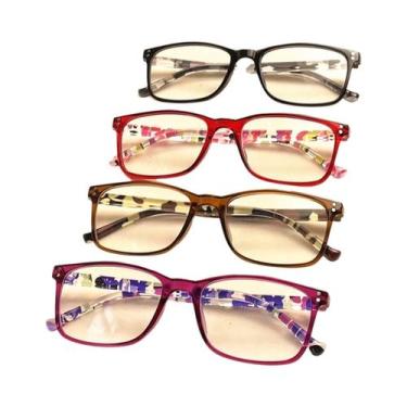 Imagem de Óculos De Leitura Leves Anti-Fadiga Ocular 4PCS Moda Computador Presbi