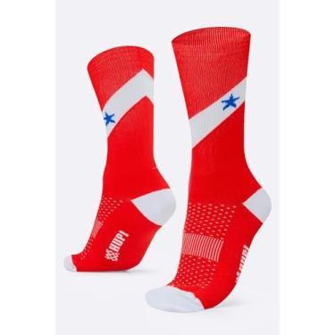 Imagem de Meia HUPI Pará 1 Par Cano Médio Ideal Corrida Bike Esportes, Cor: Vermelha, Tamanho 36-42