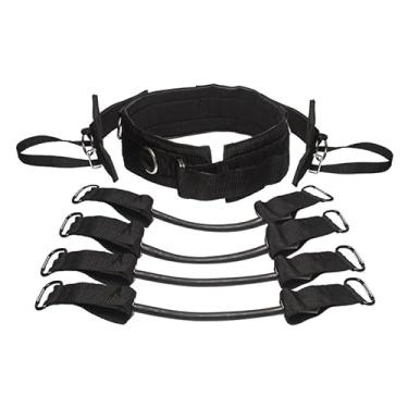 Imagem de Sto Sports Equipment Kit de Treino Funcional com Elásticos de Resistência, 4 Tubos Reforçados, Cinta Ajustável, Mosquetões de Alta Resistência para Crossfit, Futebol, Salto Vertical, Corrida, Preto