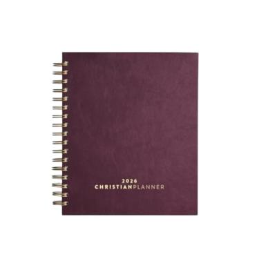 Imagem de 2024 Christian Planner | Diário da Bíblia e livro de gratidão 17,78 cm x 25,4 cm encadernado em espiral com papel ecológico certificado FSC | Organizador mensal, semanal e diário (verde espuma do mar)