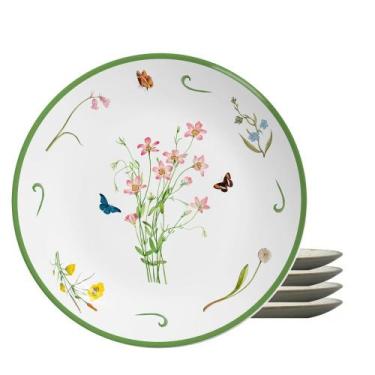Imagem de Jogo 4 Pratos Raso Coup Jardim Campestre Cerâmica Alleanza 29cm